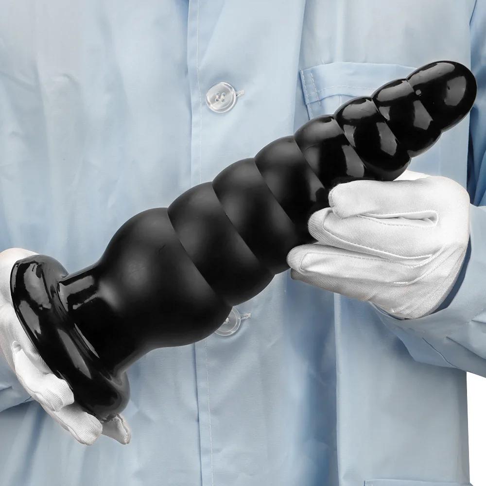 New Black Extra Large Anal Plug with Suction Cup Fisting Toy Anal Expander Adult Sex Toy Big Dick PVC Dildo