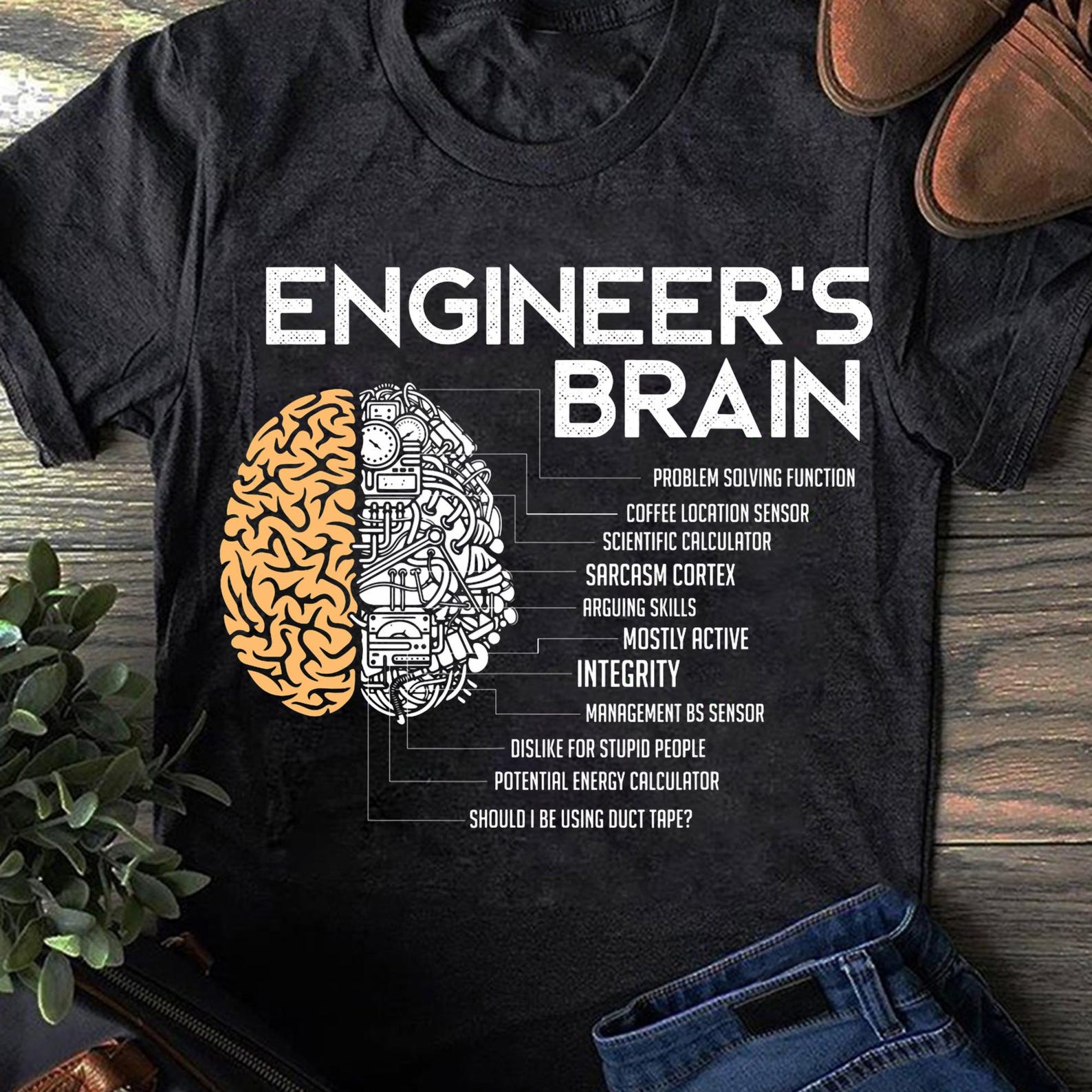 Engineer Engineers Brain Funny Engineering Engineer T-Shirt - Engineer T-Shirt, Engineering Tee, Funny Engineer Gift, Engineer Graduation 4XL