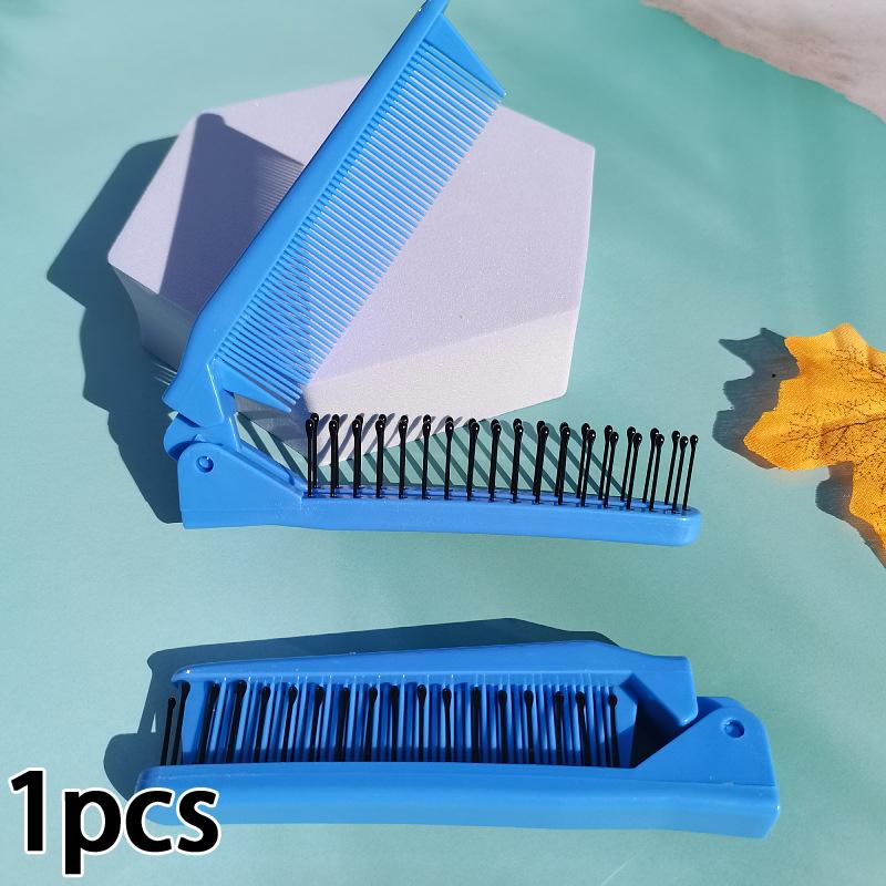 Portable Plastic Foldable Hair Comb Styling Tools Mini Folding Comb Travel Hair Massage Comb Red