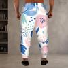 Men S Plus Size Printed Drawstring Waist Side Pockets Jogger Pants Cuffed Ankle Casual Long Trousers