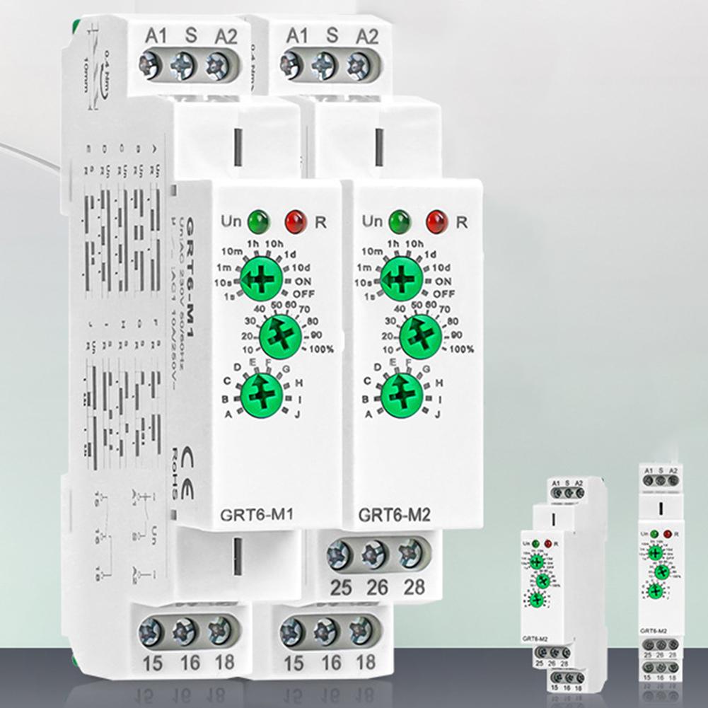 GRT6-M1 Multifunction Time-Relay 1SPDT Adjustable Power Timer Delay-OFF Relay For Automation, Machinery & Industrial Equipment
