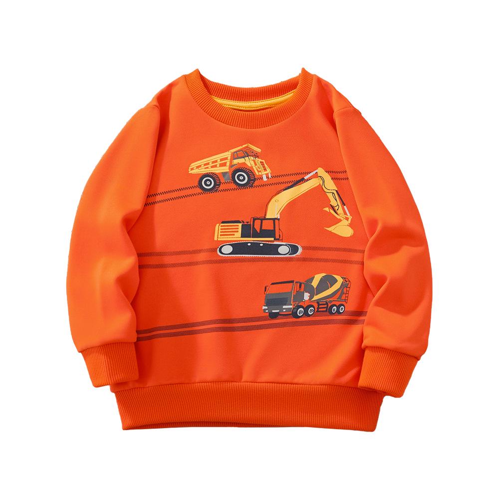 

Children s Long-Sleeve Sweatshirt with Cartoon Excavator Design for Fall/Winter - European and American Style 3Y (90cm)