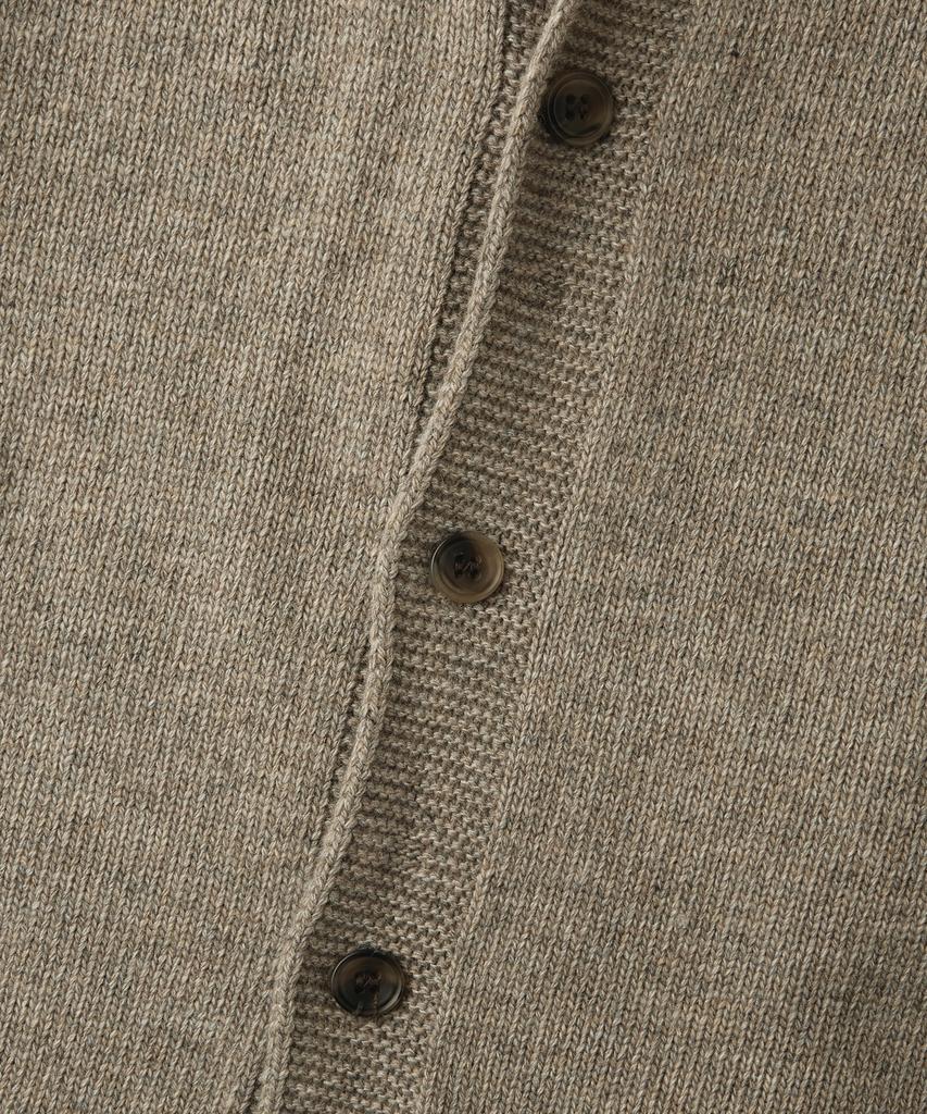 Outstanding Lambswool Fisherman Cardigan_L.Brown
