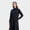Fila White Fashion Simple Classic Casual Versatile Comfortable Loose Half-Zip Elegant Long Sleeve Dress Women Dresses Legendary-Blue F11W613302FNV