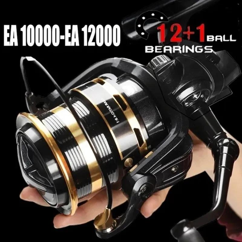 Angelrolle Metall Spaltfrei Weitwurfrolle 10000-12000 Angelrollen Angelschnur und Rute Spinnrolle Fischankerrolle