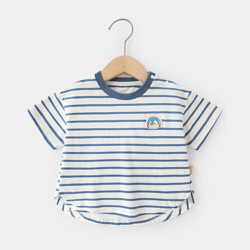 

Одежда для малышей, повседневные футболки с короткими рукавами, летняя одежда для мальчиков и девочек, детские летние топы с половиной рукавов 120cm