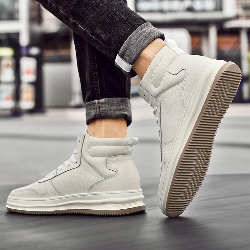 Fashion boots for men genuine leather fashion shoes cowboy leather boot outdoor handsome motorcycle botas man plush warm snow boots