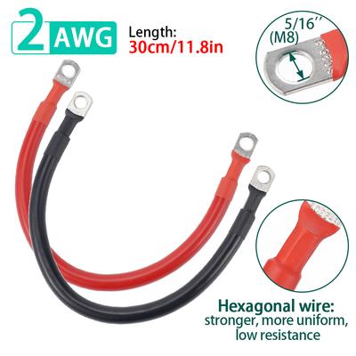 XT60 Power Inverter Cable Solar Accessories 2AWG Pure Copper Wire SC35-8Tin-Plated Copper Terminal Battery Connection Wire 30M