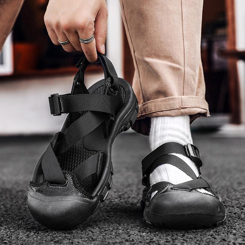 Sports sandals men's mesh breathable summer 2025 new beach sandals casual non-slip bag head wear-resistant sandals