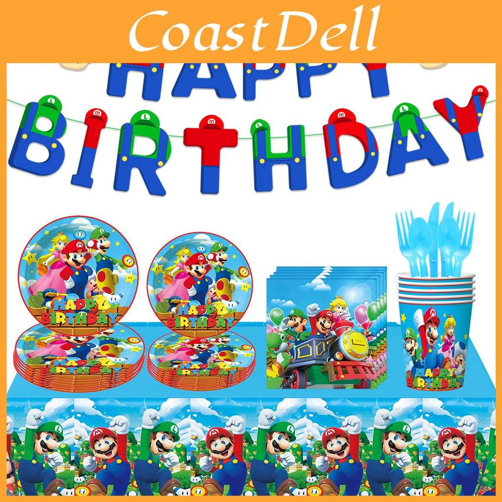Birthday Party Tableware Decorations Paper Plates Tablecloth Set For Kids Party Supplies
