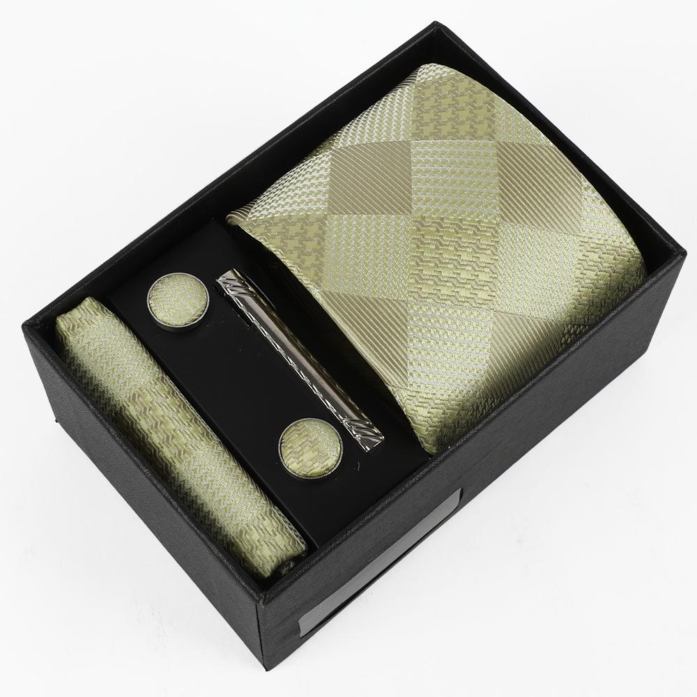 Men's Luxury Jacquard Embroidered Tie Gift Set with Custom Logo.