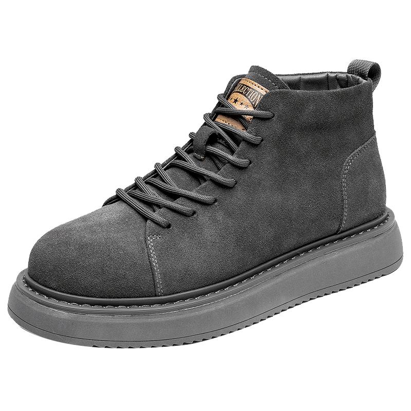 Fashion 2025 Designer Brand High Top Casual Shoes Winter Cotton Men's Business Short Boots Retro Brown Men's Leather Ankle Boots