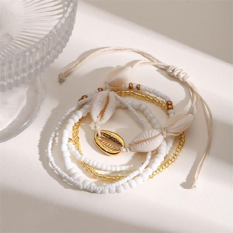 Meeres-Themen Harz Fußkettchen 6 Tropische Urlaubsdesigns Robuster Kunststoff Schmuck für Damen Mädchen