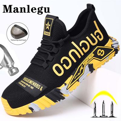 Leichte Herren-Sicherheitsschuhe mit Stahlkappe, Arbeitssneaker, Herren-Damen-Arbeitsschuhe, atmungsaktiv, pannensicher, Arbeitssicherheitsstiefel, Herren-Sicherheitsschuhe
