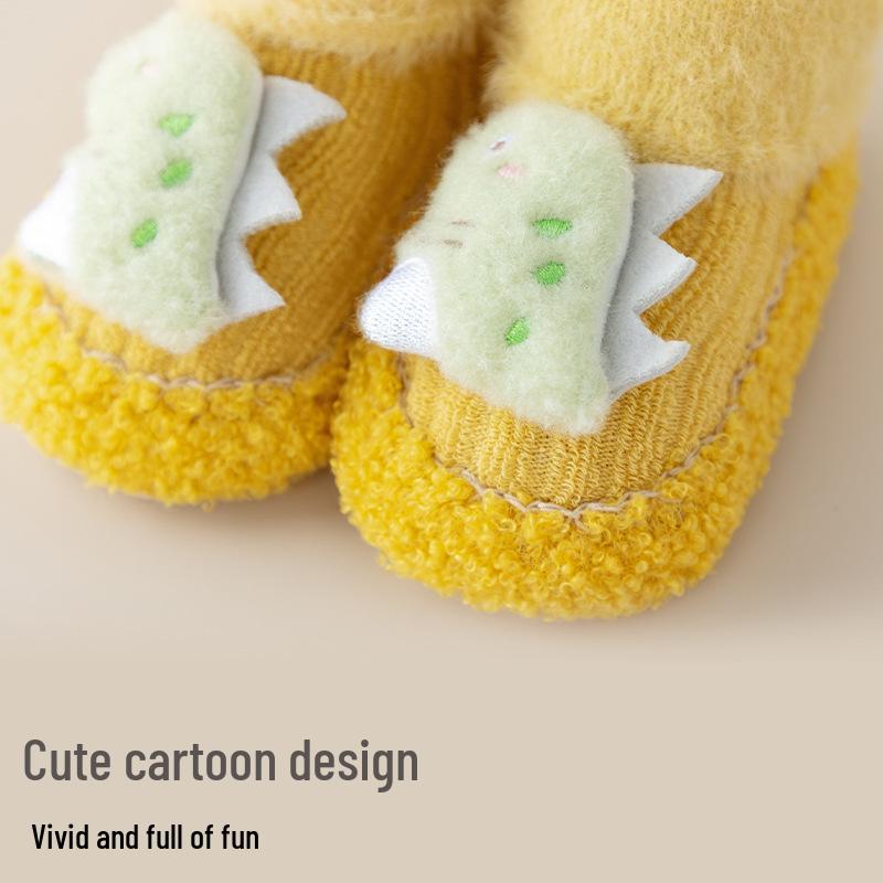 Thick Warm Non-slip Baby Walker Shoes: Soft Sole Socks for Ages 0-3, Unisex, Autumn/Winter