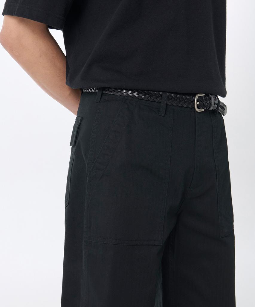 MUSINSA STANDARD Cotton Herringbone Replica Fatigue Pants [Black]