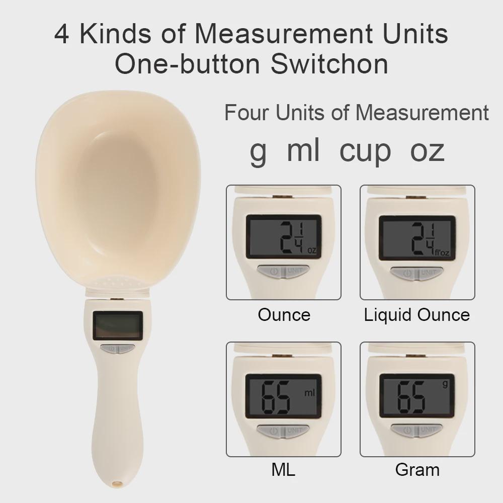 Pet Food Measuring Scale Scoop Electronic Dog Cat Food Measuring Cup Digital Spoon Scale Kitchen Food Scale with LED Display