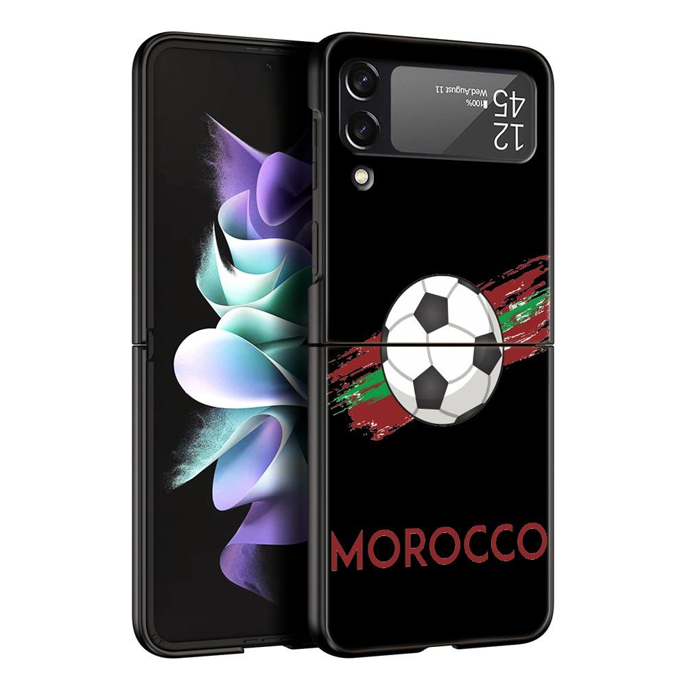 Husă pentru telefon pentru Samsung Galaxy Z Flip 3 4 5 Carcasă mobilă pliabilă Husă tare pentru PC Husă de protecție Țară Fotbal Maroc Fotbal