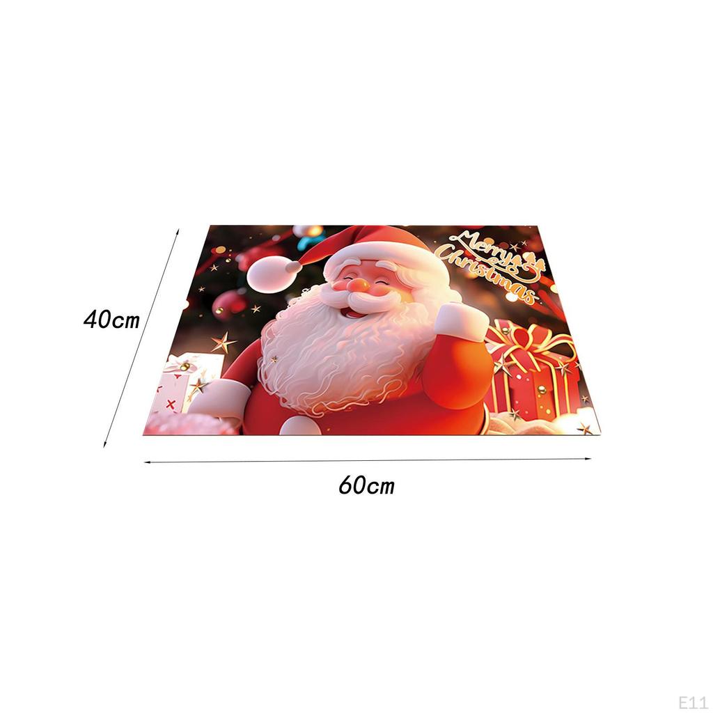 Christmas Door Mat Santa Claus Area Rug Farmhouse Runner Rugs for Dining Room,