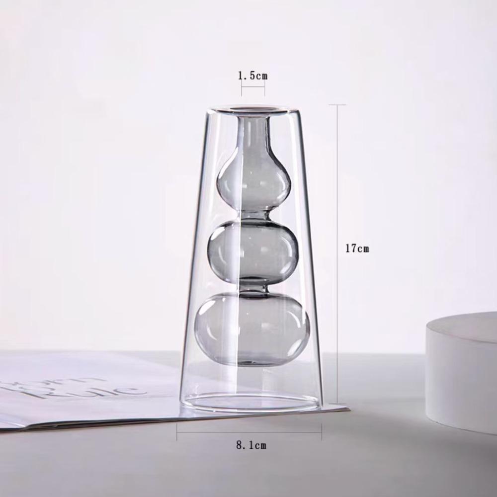Minimalism Double-layer Flower Vase Creative Aromatherapy Diffuser Bottle Wedding Decor