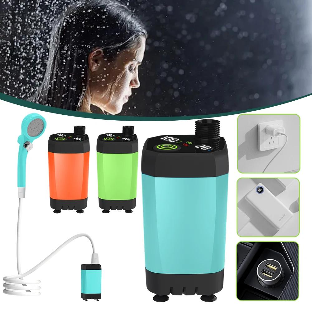 Portable Shower IPX7 Waterproof Electric Shower Pump with 6000mAh Rechargeable Battery Camp Shower for Camping Hiking Traveling