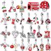 Red Cherry New Charms Bead Strawberry Love Heart Copper Charm Fit Original Bracelet Pendant Diy Jewelry For Women