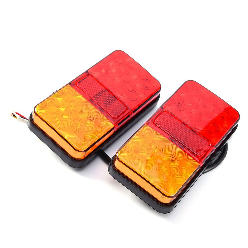 2PCS Truck Tail Light Reflectors Brake Lights 10LED Trucks Caravans Trailers Rear Tail Lights Lamps Turn Signal Indicator Stop