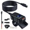 Motorbike Motorcycle Charger Socket Waterproof Power Adapter with Switch Voltmeter Voltage Display PD QC3.0 Fast Charger