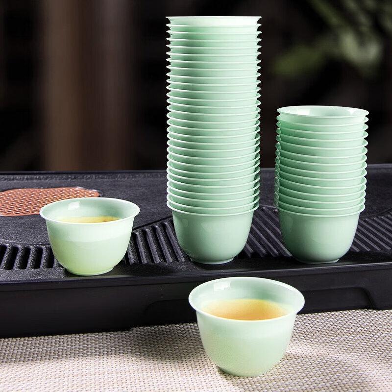 Emerald Green Disposable Kung Fu Tea Cup Set