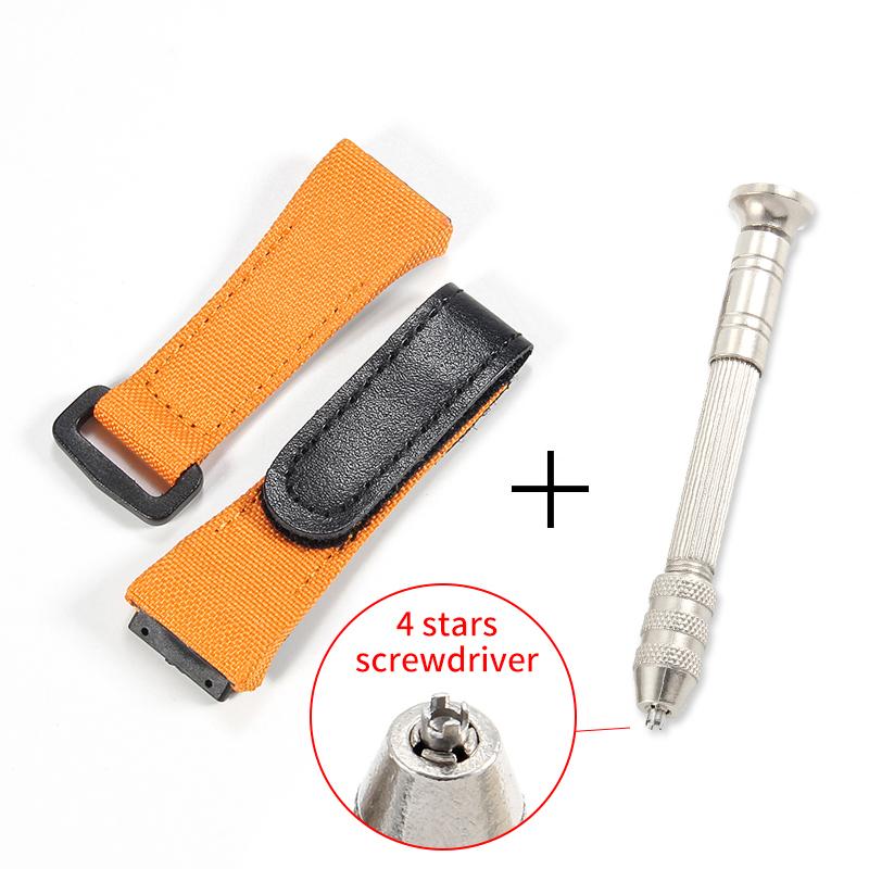For Richard Mille Nylon Canvas 25mm 4 Stars Screwdriver Anti-Allergy Watchbands RM50 53 Series Replace Convenient Watch Strap