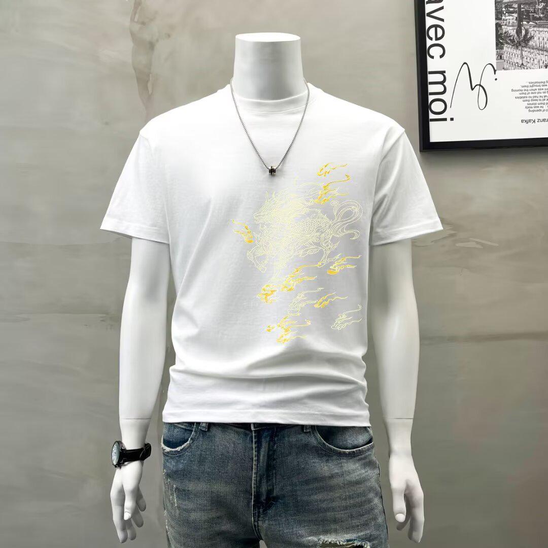 

Мужская летняя свободная хлопковая футболка с принтом «Единорог и облака» L белый