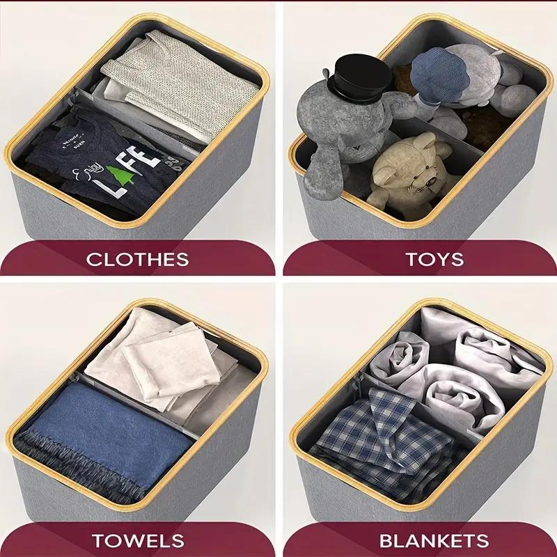 For 1pc 150L Laundry Hamper with Lid, 2 Compartments, Large Laundry Collector, Storage Bottle Collection Container, Double Laund
