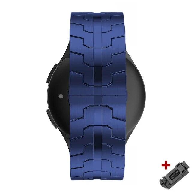 

Ремешок из нержавеющей стали 20 мм 22 мм для Samsung Galaxy Watch 6 Classic 43 47 мм 4 5 pro 40 44 мм 45 мм браслет для Huawei 4 Pro GT 3 2e Huawei Watch 4 Pro синий