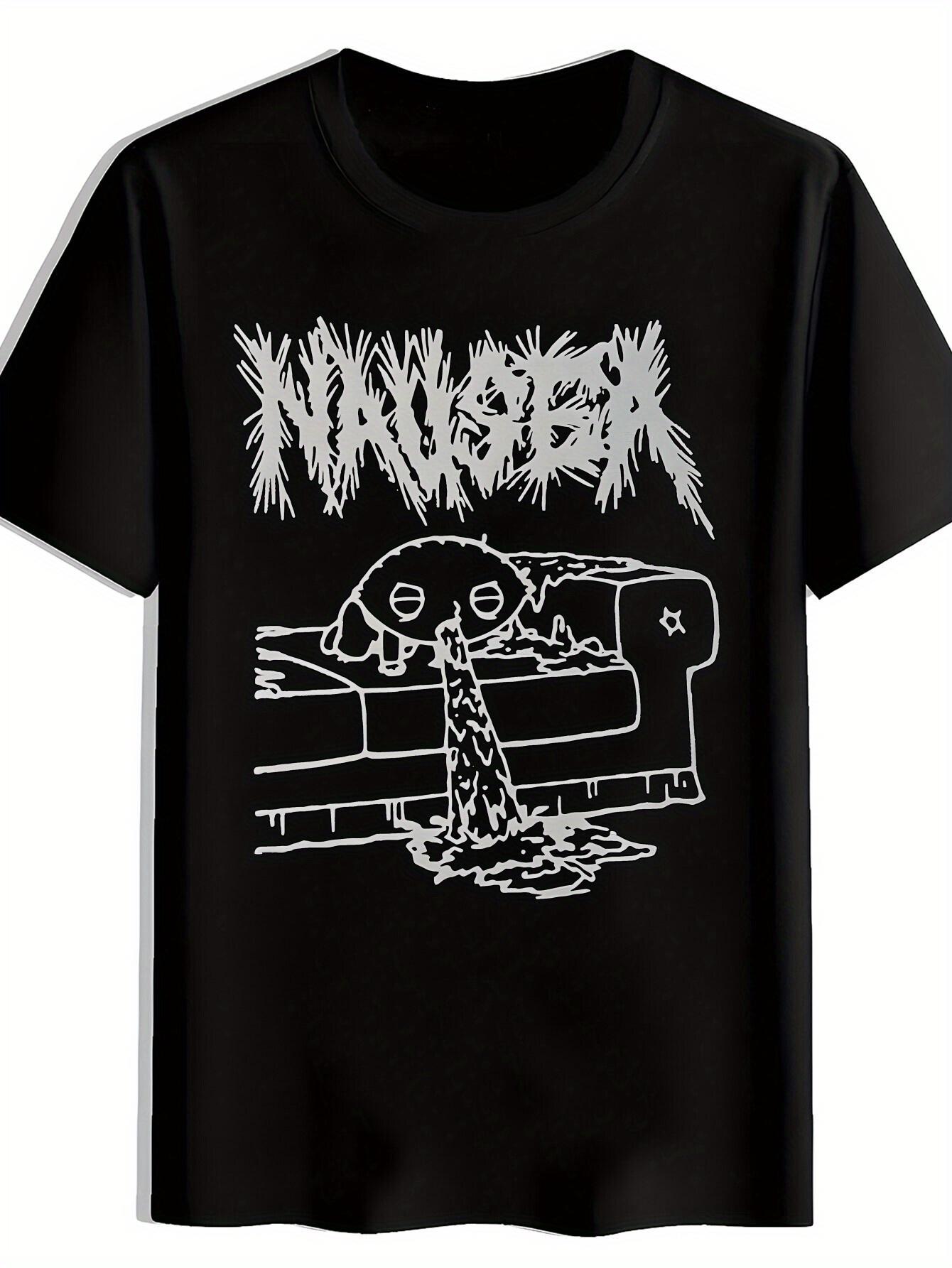 Black T-shirt with NASTY Graphic Print - Cartoon Character Design S