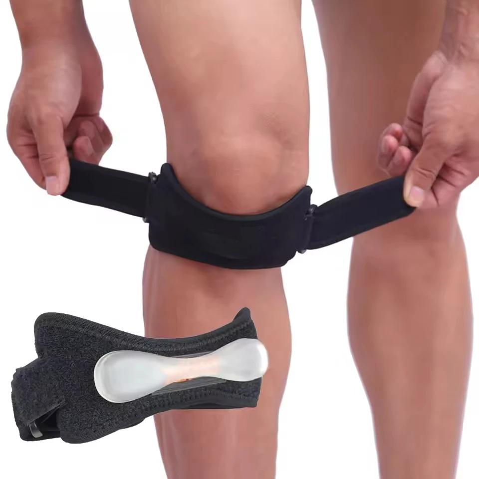 Single Piece Knee Brace Athletes Enthusiasts Strong Grip Hook Loop Strap Absorbing Patella Support Sports Recovery Essentials