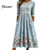 Fashionable Vacation Dresses for Ladies Long Sleeve Floral Dress, Women Cottagecore Waist Cinching Casual Autumn with Sleeves Midi Dress Street Party