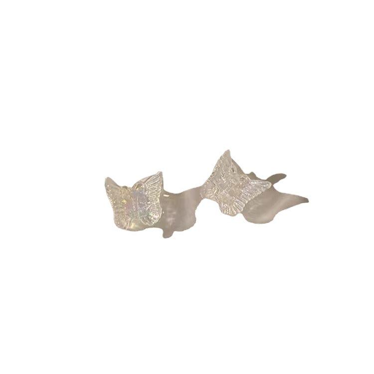 Iridescent Mini Butterfly Hair Claw - Sweet Hair Clip for Girls, Ideal for Bangs and Stylish Japanese & Korean Hair Accessories.
