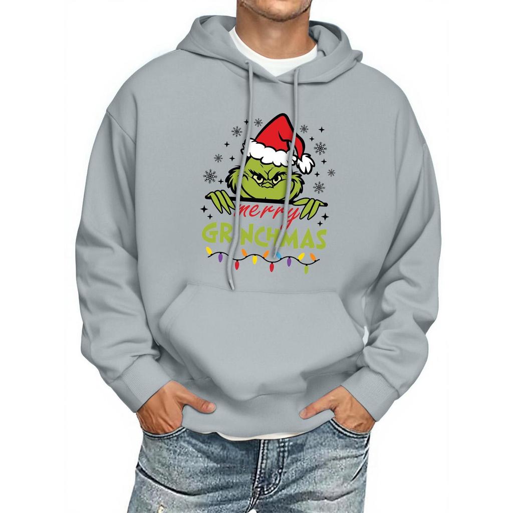 Men's Print Hooded Sweatshirt Long-Sleeve Casual Pullover Hoodie Hooded Sweatshirt
