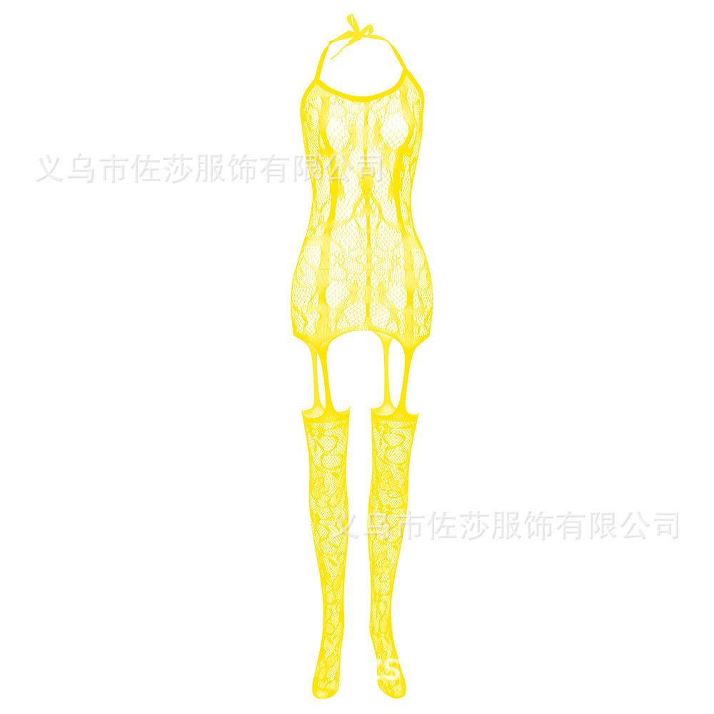 Sex Underwear Uniform Elegant Jacquard Onesie Open Crotch Onesie Stockings New