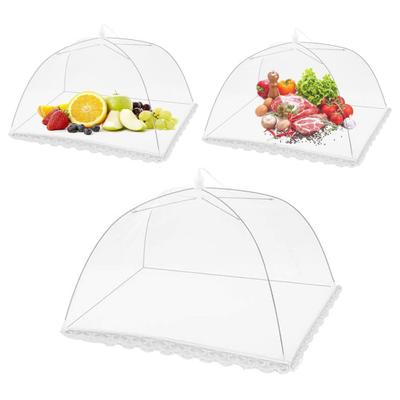 Netz-Abdeckhauben Groß Weißes Nylon Pop-Up Zelt Schirm Zusammenklappbar Wiederverwendbar Servierschüssel-Abdeckungen für Outdoor-Camping Picknicks BBQ