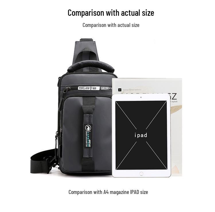 Men's USB Charging Multifunction Shoulder Chest Bag Backpack