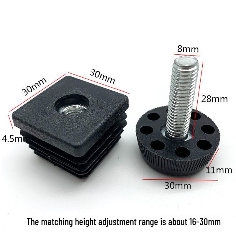 M8 Adjustable Table Leg Foot Pad with Height Adjustment Screw