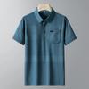 Summer New Men'S Shirt Short-Sleeved Ice Silk Pearl Breathable Lapel For Middle-Aged And Elderly Men'S Versatile Lapel Polo Shirt