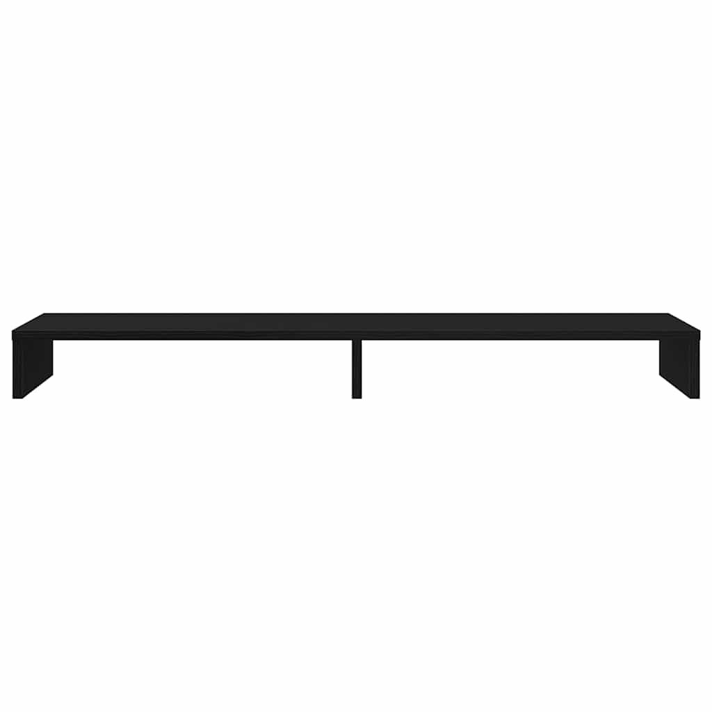 Dual Monitor Stand Black Oak Effect 100 X 27 X 10 Cm Engineered Wood