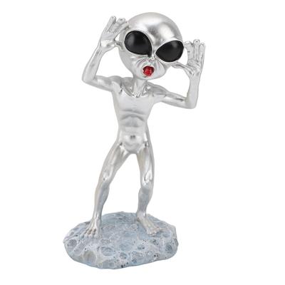 Stehende Alien-Statue Harzfigur Ornament für Außengarten Büro Schreibtisch Dekoration