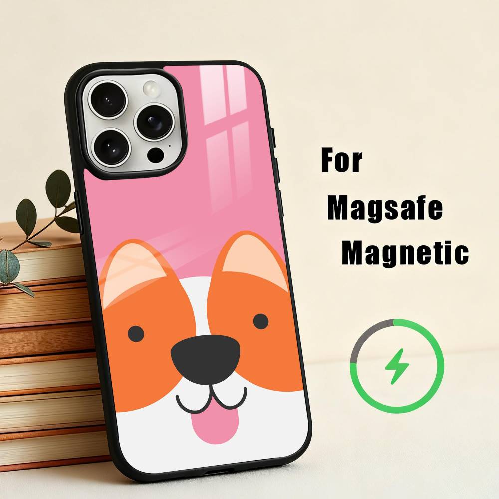 C-Cute corgi D-dog-G  Phone Case For iPhone17,16,15,14,13,12,11 Plus,Pro Max Magnetic For Magsafe Wireless Charging