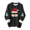 Ladies' Casual And Fashionable Round Neck Top With Christmas Print Hooded T-shirt Long Sleeved Sweatshirt