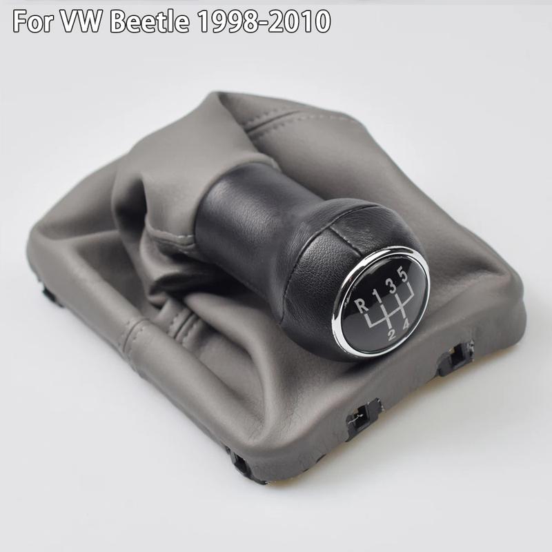 New For 5Speed Gear Stick Shift Knob Leather Boot for VW Beetle 1998 1999 2000 2001 2002 2003 2004 2005 2006 2007 2008 2009 2010