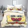 Yellow Square Sponge Anime Cartoon Duvet Cover Single/Double/Queen/King  Pillowcase Set Adult Bedroom Children Comforter Bedding