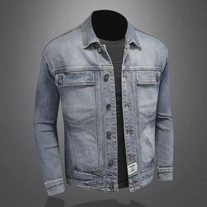 2026 Men's Spring & Autumn Denim Jacket: Loose-Fit, Large Size, Casual Workwear for Middle-Aged Men